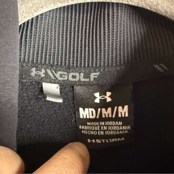 Under Armour Golf Black and Gray Men's 3/4 Sweatshirt UA Storm Size Medium GUC - Picture 5 of 7